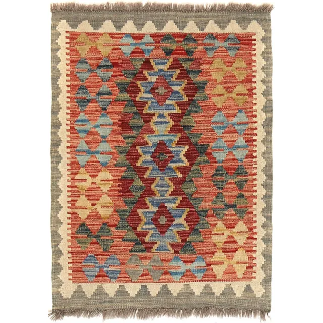 Nueva alfombra vegetal afgana escalonada Chobi Kilim 90x66 cm-B20166