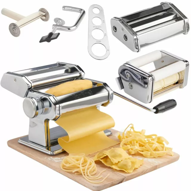 5 in 1 Stainless Steel Pasta Lasagne Spaghetti Tagliatelle Maker Machine Cutter