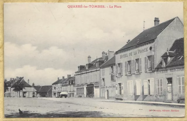 89 - CPA QUARRÉ-LES-TOMBES - La Place - G. Gervais publisher - Burgundy