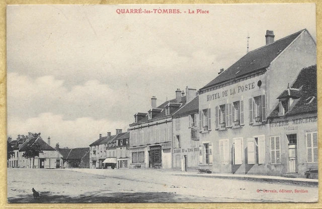 89 - CPA QUARRÉ-LES-TOMBES - La Place - G. Gervais publisher - Burgundy