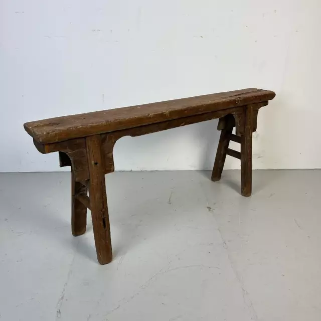 Old Rustic Antique Vintage Wooden Long Pig Bench Small Pb411