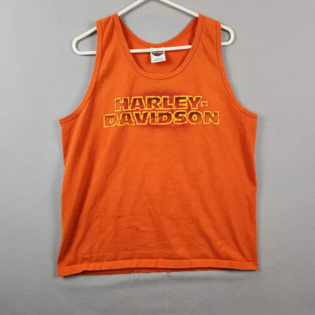 Vintage Harley Davidson Men's Tank L Walter Bros. Peoria IL Single Stitch