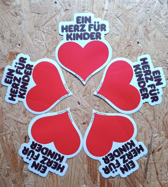 AUFKLEBER EIN HERZ Für Kinder 5 X BILD Zeitung Original Sticker