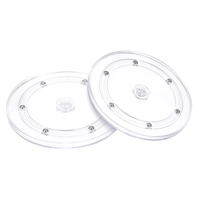 7" Giratorio Soporte con Bolas Rodamientos Lazy Susan Base, Transparente 2pzs