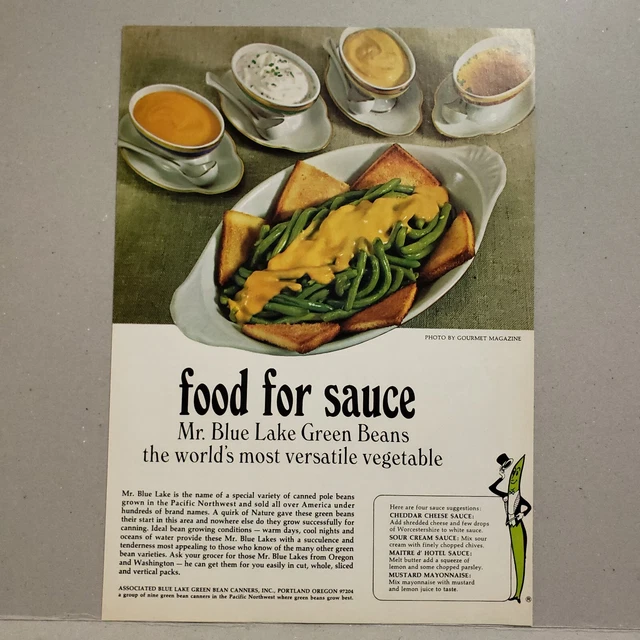 1967 Mr Lake Green Beans  Print Ad Workds Most Versatile Vegetable