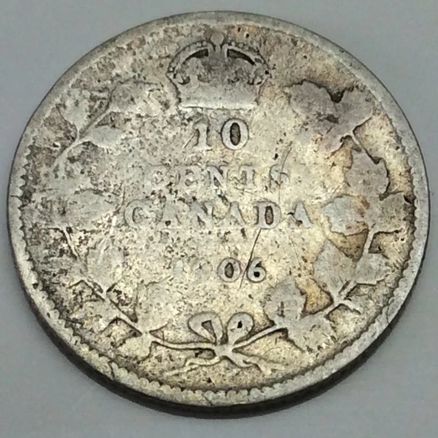 1906 Canada 10 Cents Dime KM# 10 Circulated Coin D889