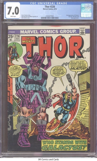 Thor #226 1974 CGC 7.0 - 2nd app of Firelord. Galactus Hercules & Ego apps