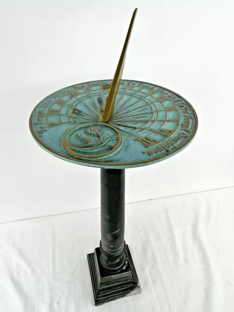 Rome Brass Gardeners Reflection Sundial with Spindle Pedestal #2325