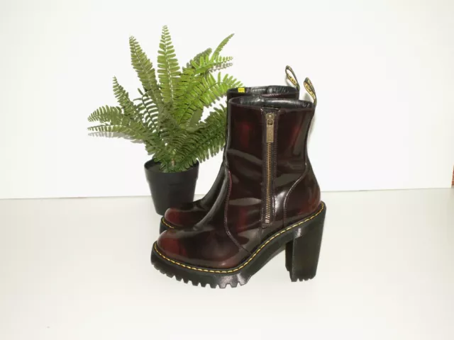 DR MARTENS MAGDALENA Ii Cherry Red Arcadia Boots Eu 39 Uk 6