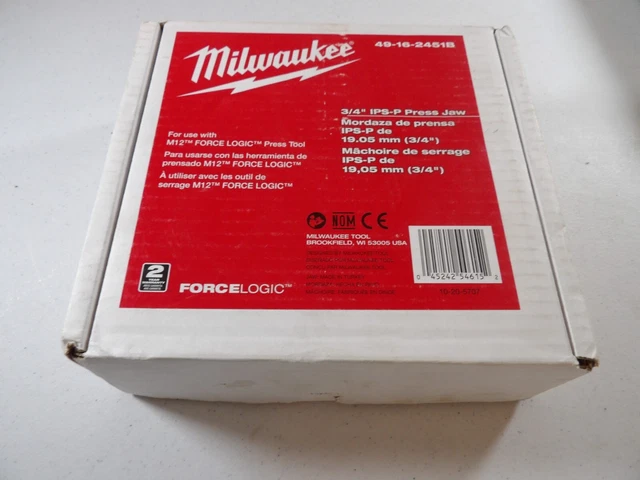 NEW Milwaukee 49-16-2451B 3/4" IPS Jaw for M12 FORCE LOGIC Press Tool #203