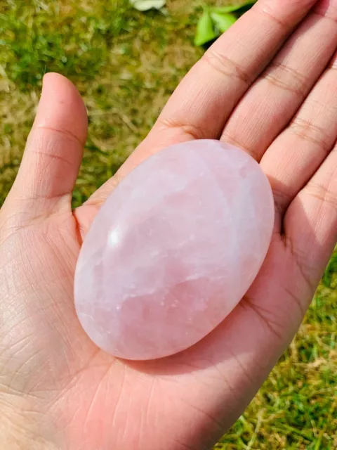 Large Rose Quartz Palm Stone Healing Love Stone Crystal Natural Pink Gemstone UK