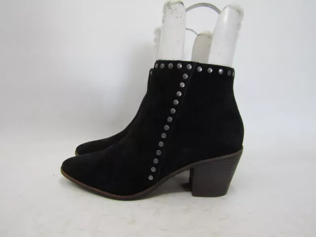 Lucky Brand Womens Size 7.5 M Black Suede Zip Ankle Fashion Boots Bootie