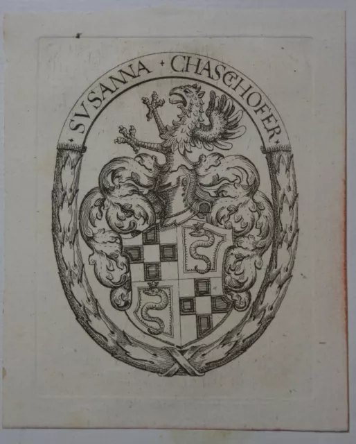Exlibris Peter Fuessli 1577-1627 Armoiries De Cloche Anno 1611. Allianzexlibris 3
