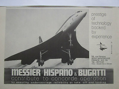 1966 PUB HISPANO-SUIZA MESSIER TSS CONCORDE TRAIN ATTERRISSAGE ORIGINAL AD 