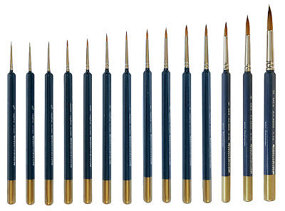 Rotmarder Pinsel - Größe 10/0 bis 12 für Acrylfarben,  Ölfarben, Nail Design NEU