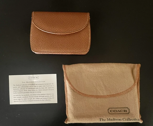 Vintage 1994 NWOT Coach Madison Collection Card/Key Pouch Wallet Med Brown