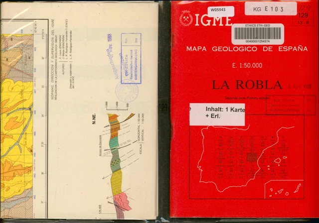 MAPA GEOLOGICO DE Espana. No. 129. Part 13-8. LA ROBLA. 1:50.000 (1 ...