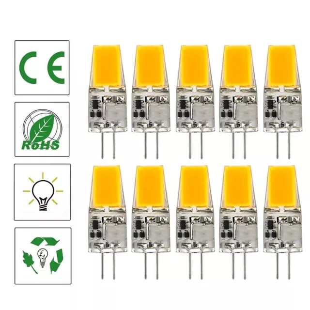 10 X G4 LED Lampadine Bulbs 4W COB AC / DC 12V Warm white light Capsule Lampada