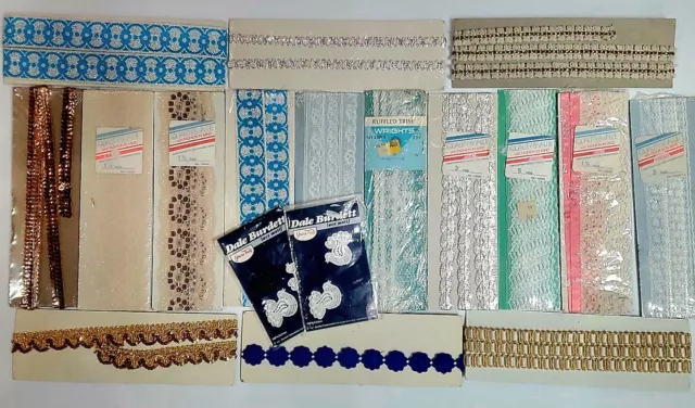 Vintage LOT Lace Trim Large Assorted Width, Style & Motif  APPROX 24 YDS TTL