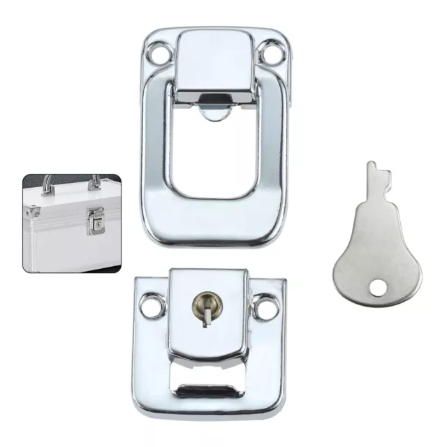 Toggle Latch Catch Hasp Locker with Key 48*31mm Sliver for Refrigerated Truckle 3