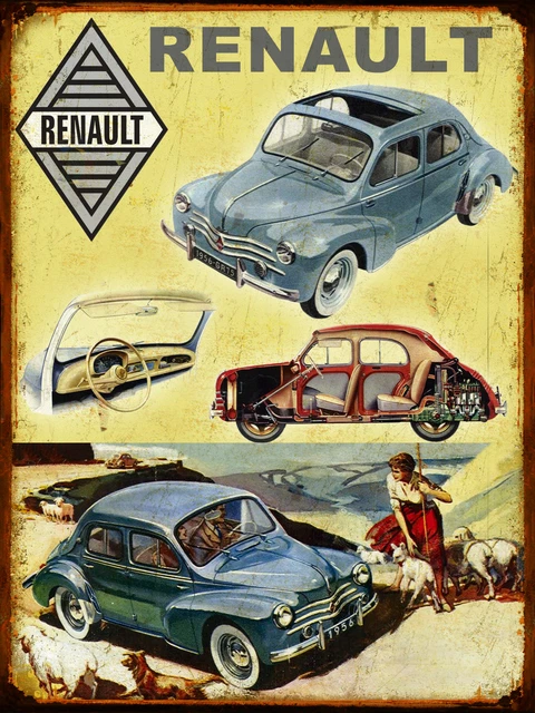 Plaque métal vintage LA 4 CV RENAULT | - Plaque métal vintage