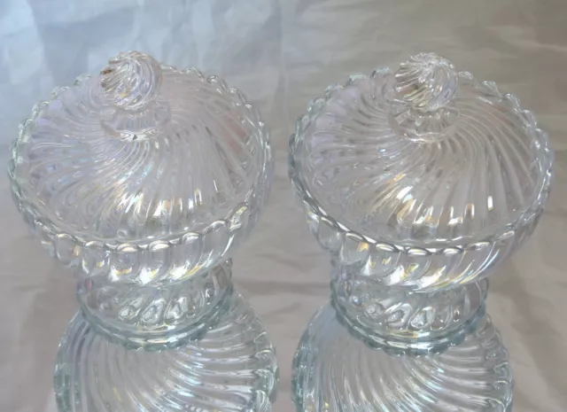 BACCARAT BAMBOU - Gorgeous PAIR 2x Candy Box Crystal Covered Box Bamboo 1930 3