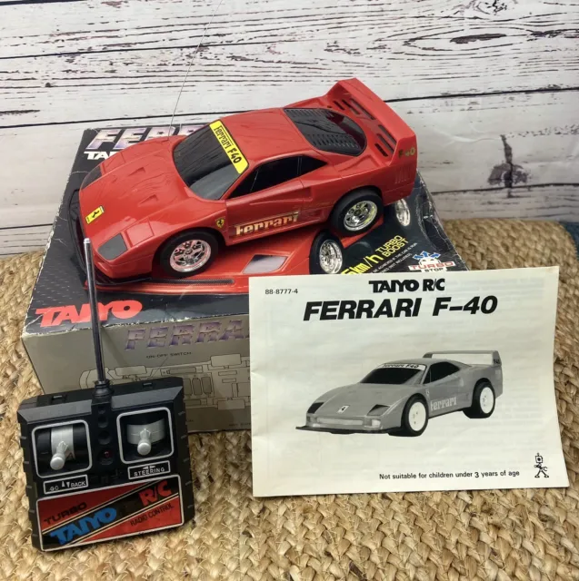 Taiyo Ferrari F-40 Radio Control Car Rare Vintage 1989 Fully Working In Box