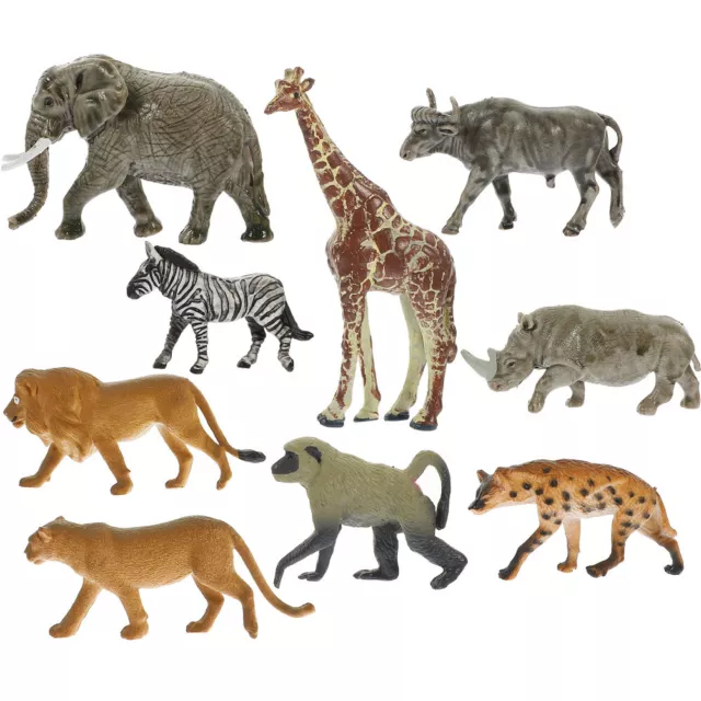 9 Realistic South African Animal Figurines - Lion, Zebra, Hyena, Elephant-IF