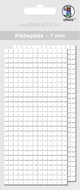 URSUS Bastelzubehör Klebepads, 1 mm, 2 Blatt mit je 364 Klebepads (2023)