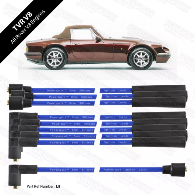 V8 8 mm azul HT cables rendimiento cables de silicona dobles cables TVR Rover V8 etc.