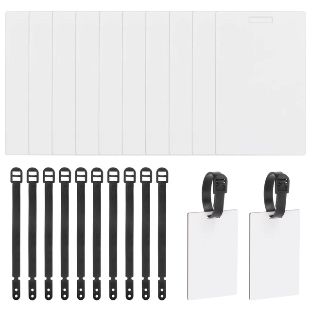 10 Sets Sublimation Luggage Tag Blanks Rectangle Shape 96mm x 60mm