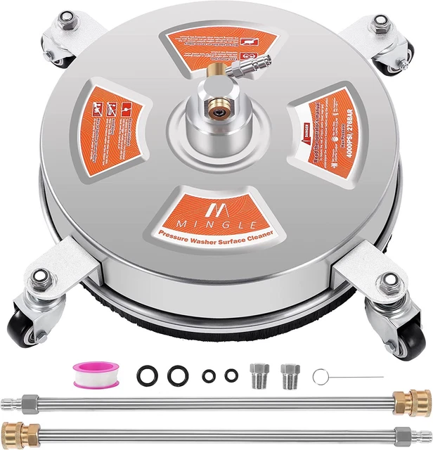 M MINGLE 14'' Pressure Washer Surface Cleaner Attachment, Driveway Power...