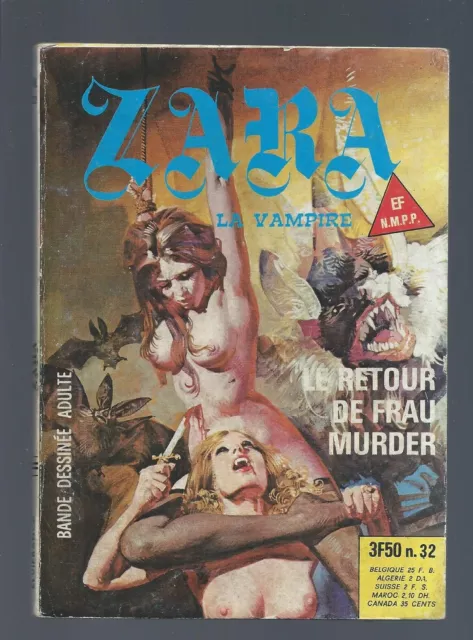 ZARA la vampire n°32  BD adulte  Editions elvilfrance  année  1978