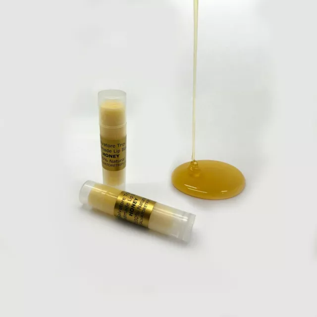 Organic Lip Balm Tube 100% Honey 5ml Unisex Natural Handmade Vitamin E Argan Oil