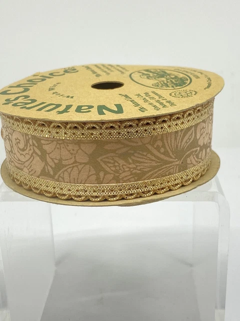 Cinta de oro rosa con cable de 1"" X 10 yardas elección de la naturaleza Inglaterra artesanía reciclada