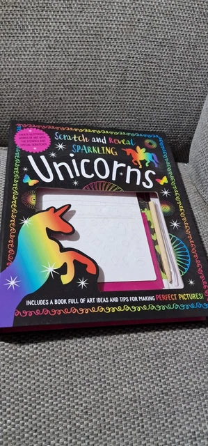 Make Believe Ideas Scratch And Reveal Sparkling Unicorns Stencil Art