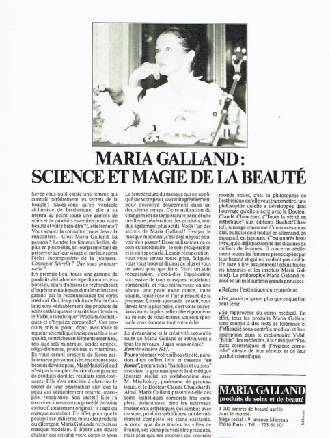 Publicité Advertising  108  1981   produits soins de beauté Maria Galland