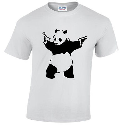 Kids Panda Banksy T Shirt Tee Funny Urban Art Graffiti Hipster Childrens