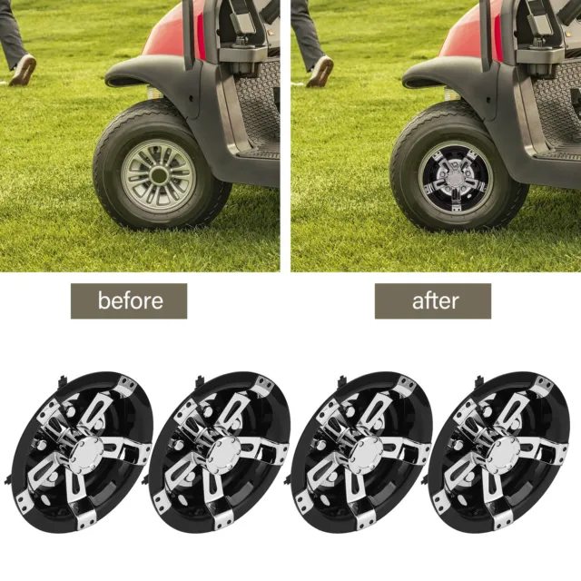 ❄ Auto 4pcs 8in Golf Cart Wheel Hub Cap Reduce Wind Resistance ABS Lightweight