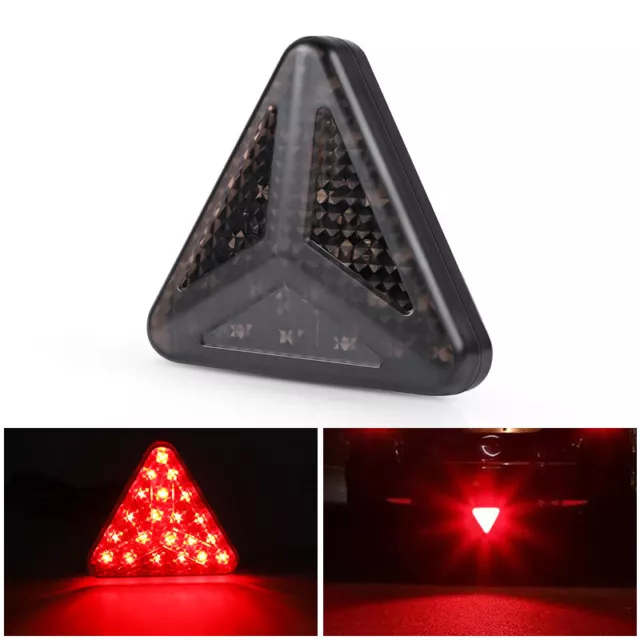 Universal Car Style Triangle LED Lamp RED Rear Stop Tail 3rd Third Brake Light