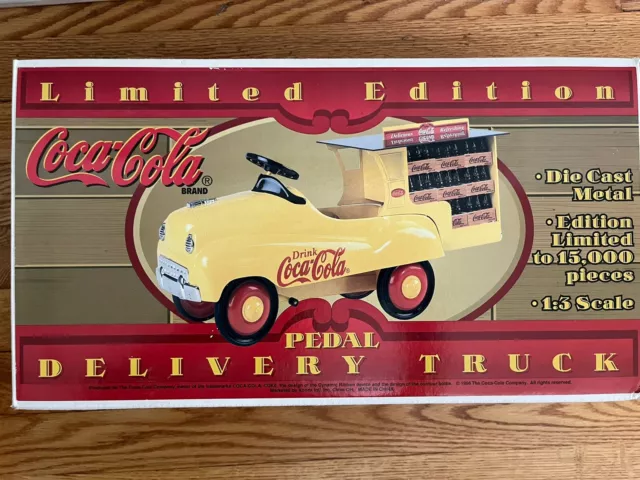 COCA-COLA PEDAL DELIVERY TRUCK Die Cast Metal LIMITED EDITION 1.3 Scale in Box