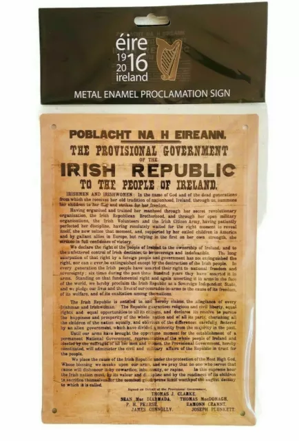 Irish Republic 1916 Proclamation Of Independence Replica Metal Sign Eire Ireland