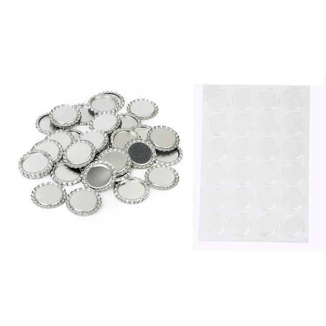 100 un. tapas planas de botella hágalo usted mismo tapas de botella para habitación oficina hogar