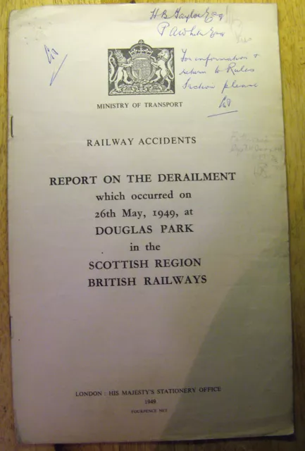 Railway Accident Report, Douglas Park 1949