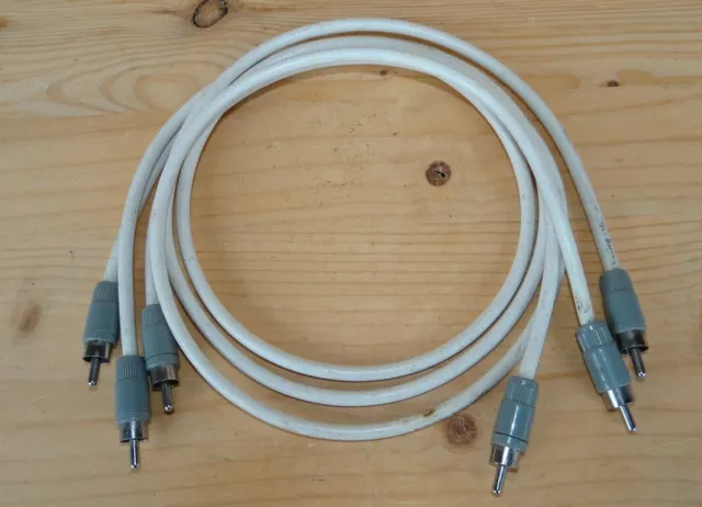 Audio-Video Kabel 3 Stück,  Koaxial, Cinchstecker beidseitig, 0.80 m, weiss/grau