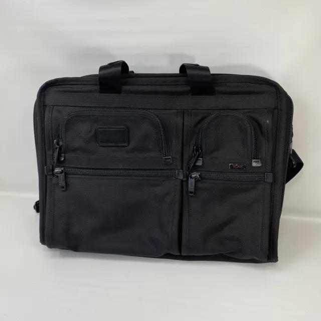 Tumi Alpha 26114DH Large Expandable Organizer Laptop Briefcase Bag Black - READ