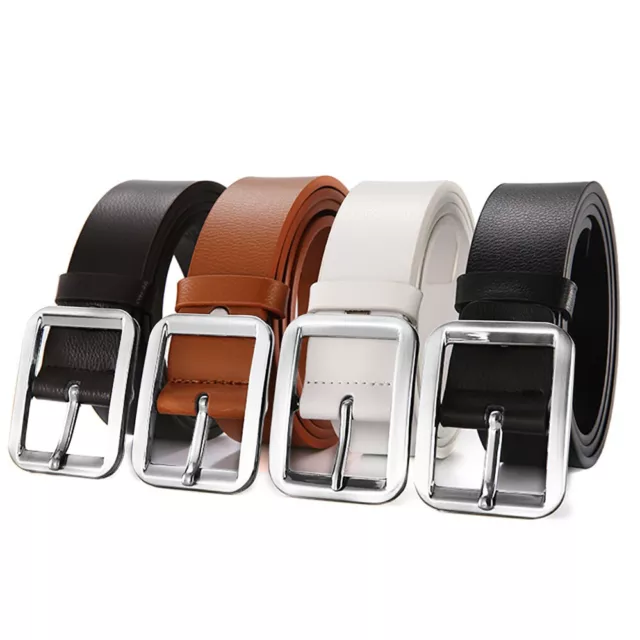 Dress Pin Belt Luxury Men's Leather Waist Straps Casual Buckle Waistband Belts