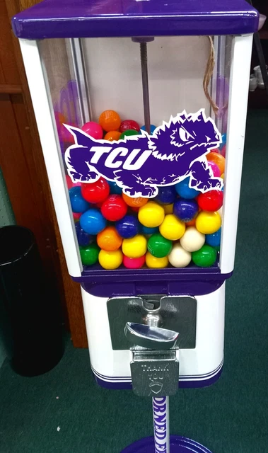 Vintage TCU Horned Frogs Mascot FULL-SIZE Gumball Vending Machine w/Key~Man-Cave