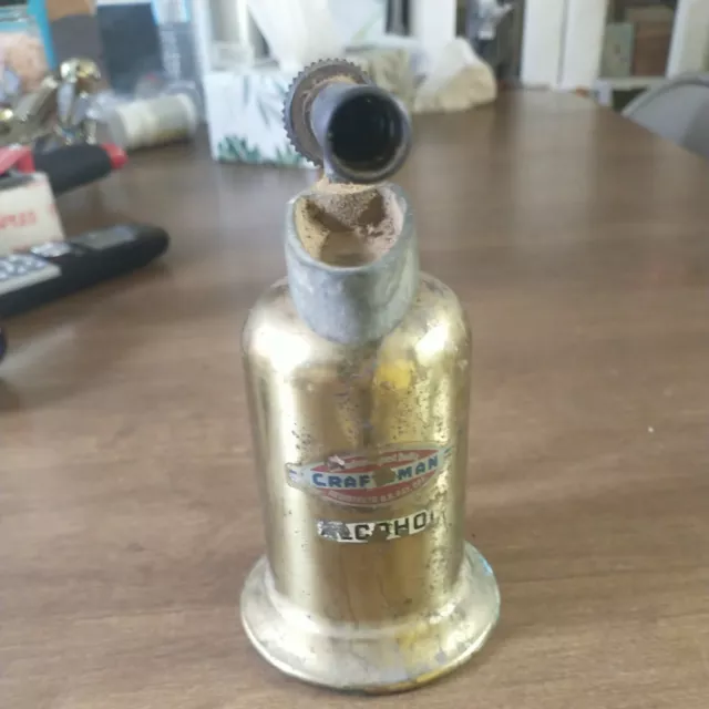 Antique Craftsman Alcohol Blowtorch  Brass 6" Tall