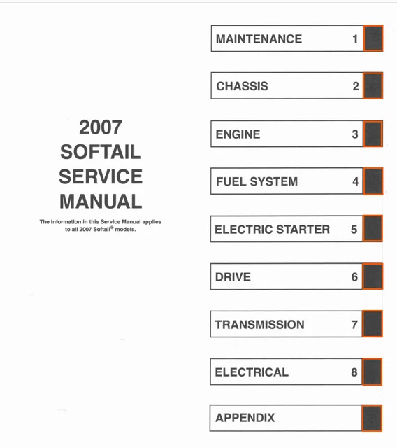 Harley Davidson Softail  2007  - Repair Service Manual  652pag - ENG